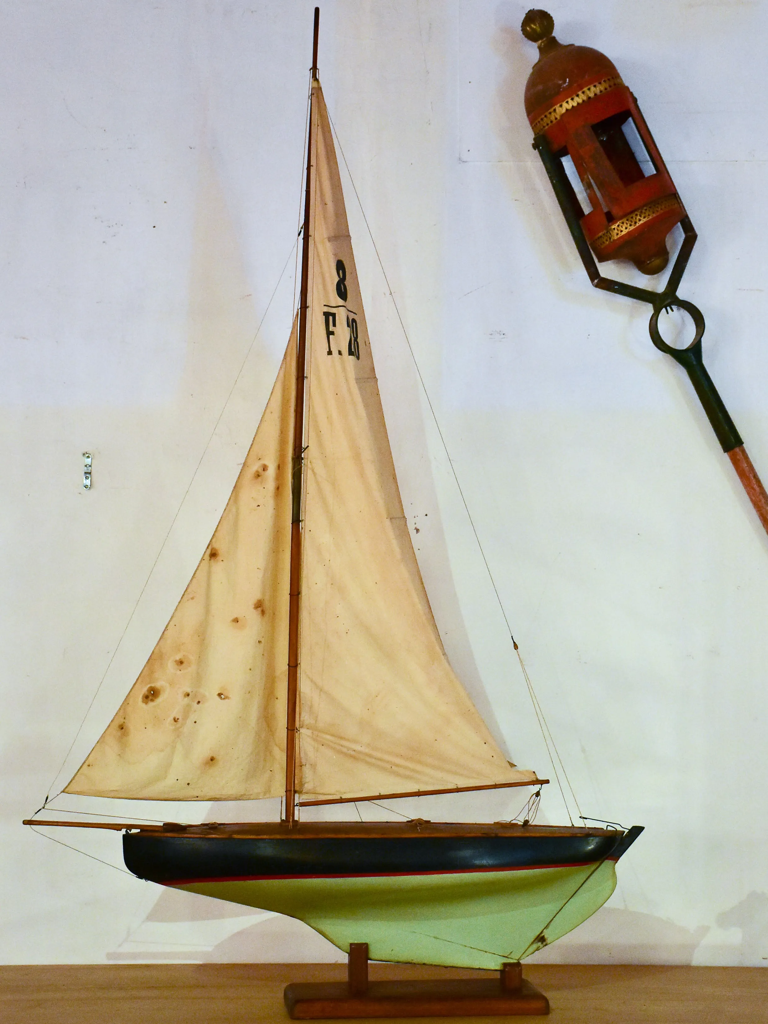 Late 18th century model boat - branded Quimper