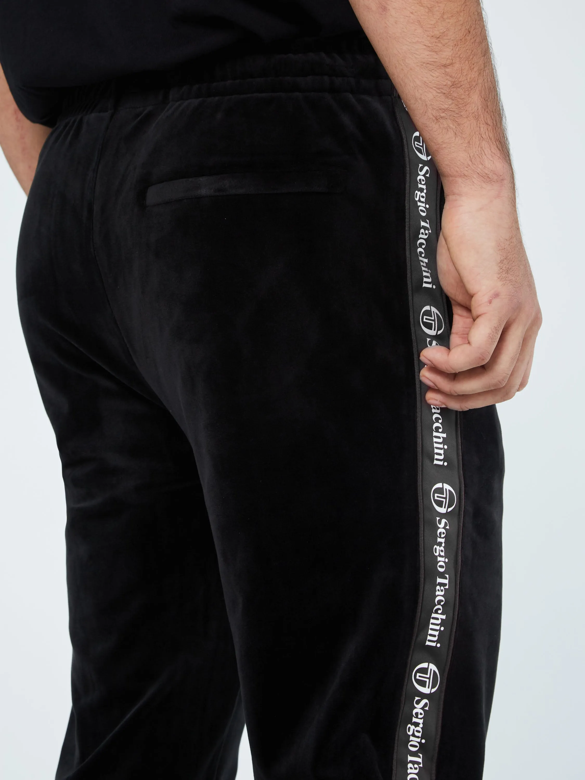 Logo Velour Track Pants-Black