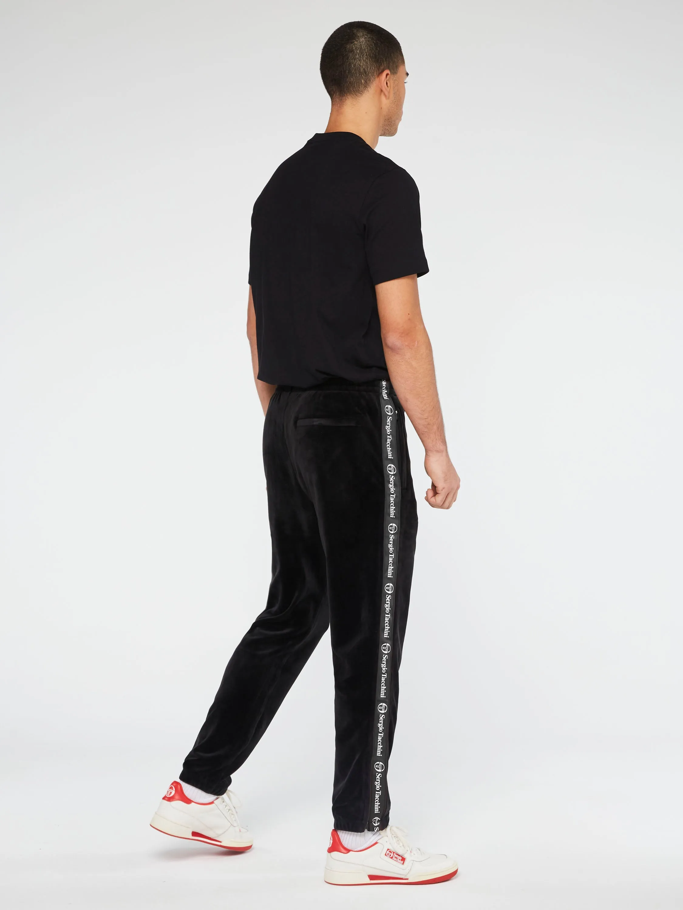 Logo Velour Track Pants-Black