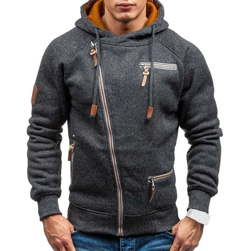 Men Slim Fit Long Sleeve Streetwear Sweater Hoodie