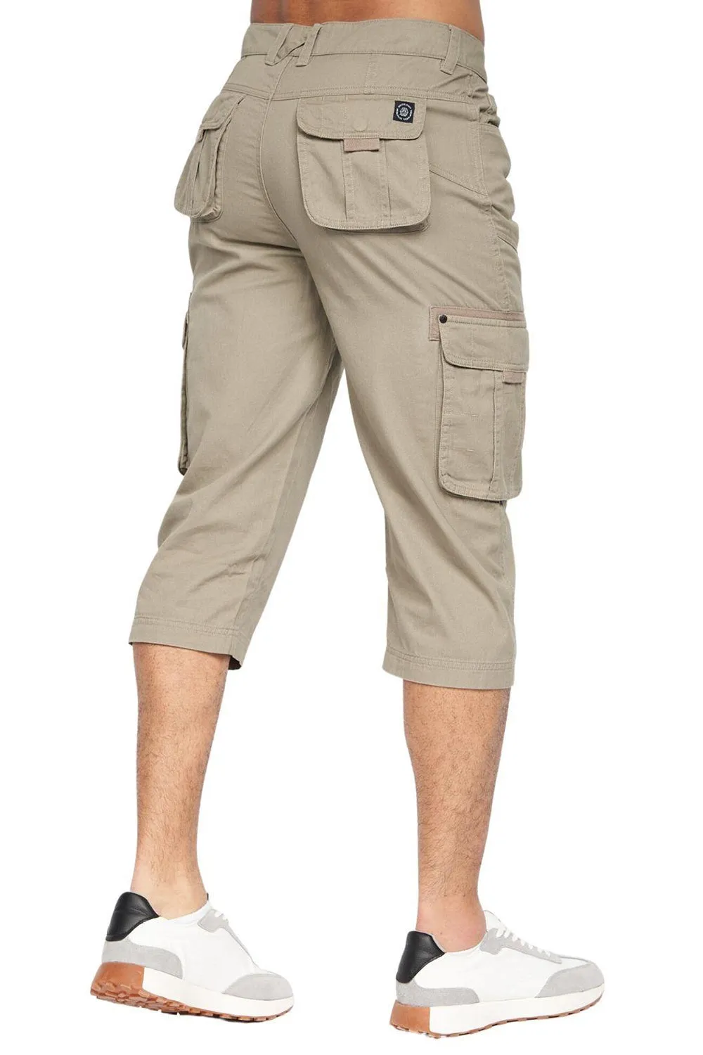 Mens Cargo Chino 3/4 Length Shorts