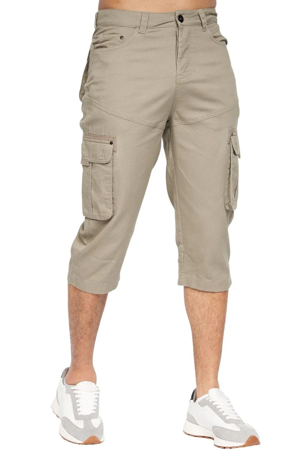 Mens Cargo Chino 3/4 Length Shorts