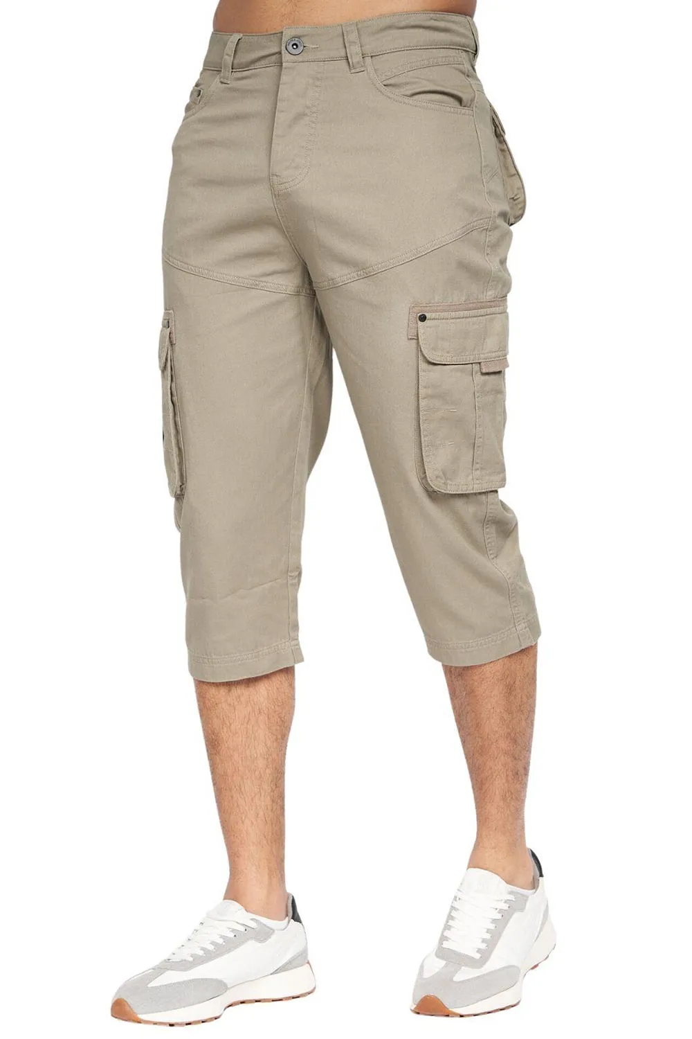 Mens Cargo Chino 3/4 Length Shorts