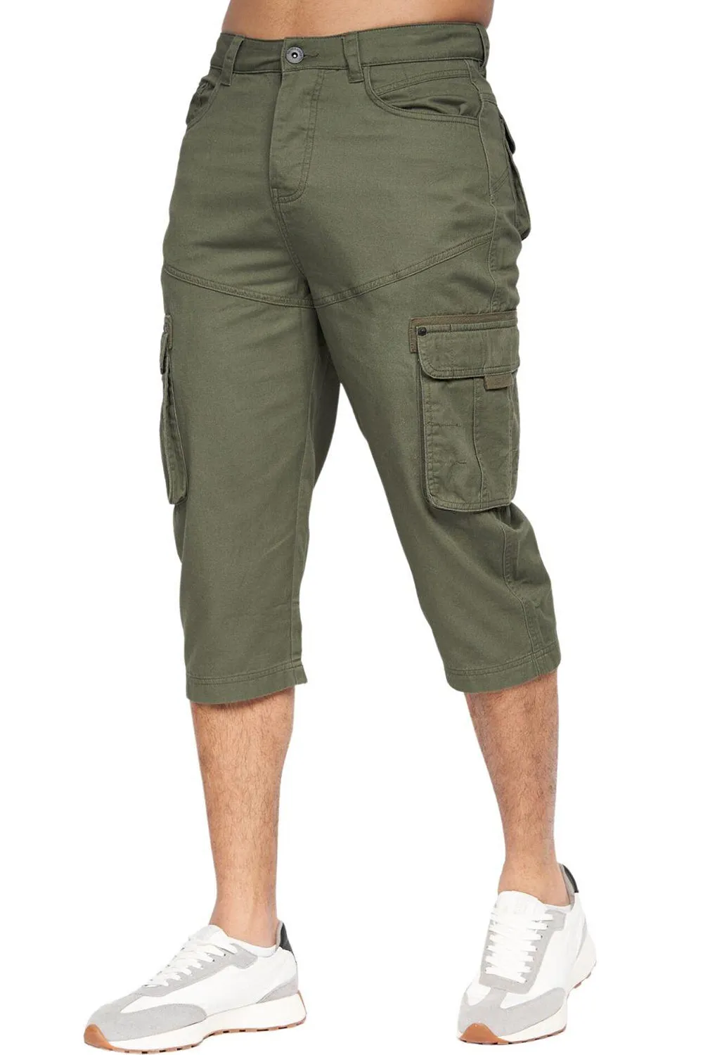 Mens Cargo Chino 3/4 Length Shorts