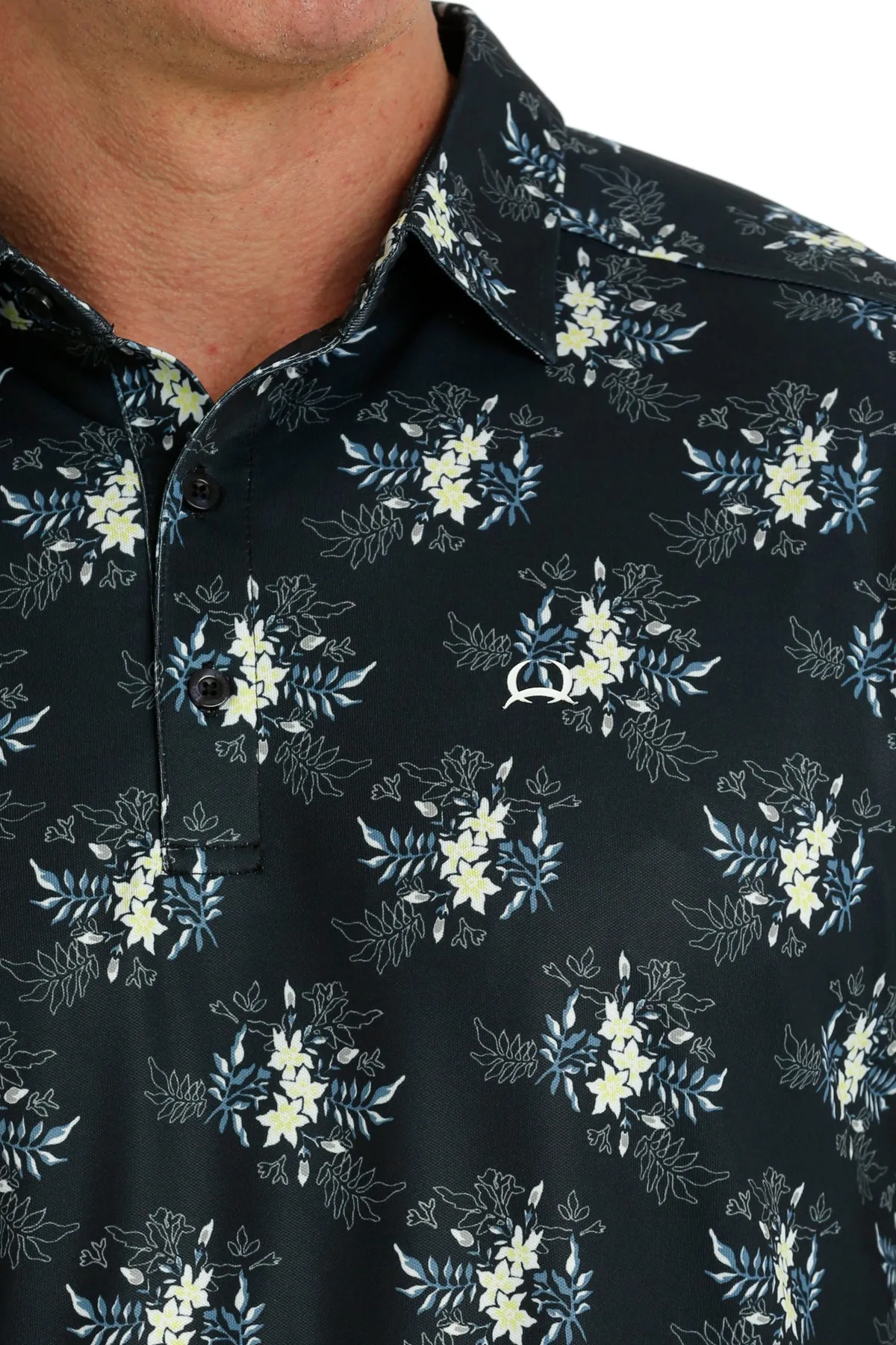 Men's Cinch ArenaFlex Navy Floral Polo Shirt - MTK1865025 - FINAL SALE