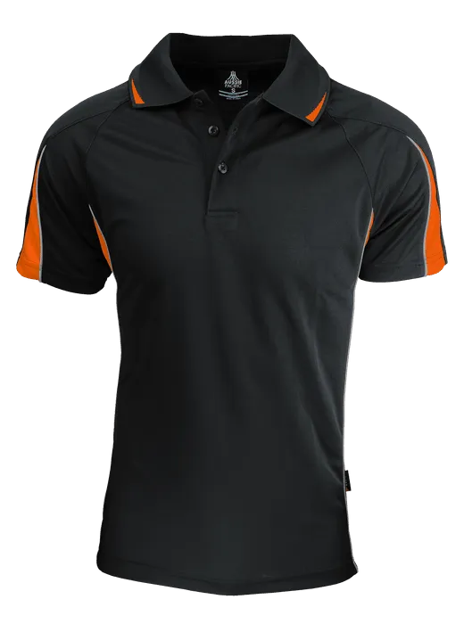 Mens Eureka Polo Black/Orange