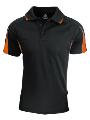 Mens Eureka Polo Black/Orange