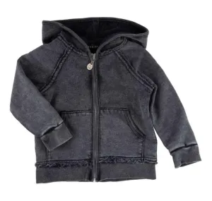 Miki Miette - Boys Indigo Zip Hoodie in Black Night