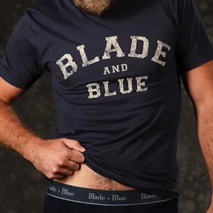 Navy Blue Blade   Blue Graphic T-Shirt