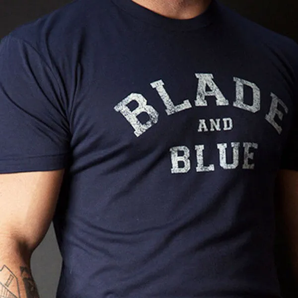 Navy Blue Blade   Blue Graphic T-Shirt