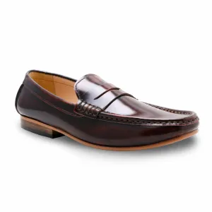 Penny Leather Loafer European Brush Off Burgundy