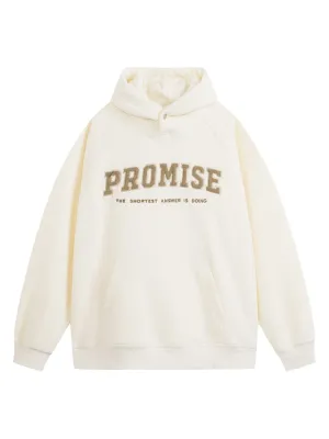 Polar Fleece Letter Embroidered Hoodie