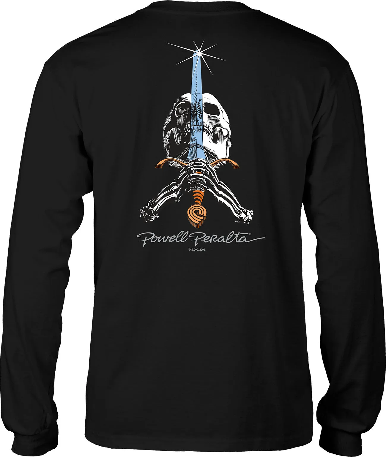 Powell Peralta Skull and Sword L/S T-Shirt - Black