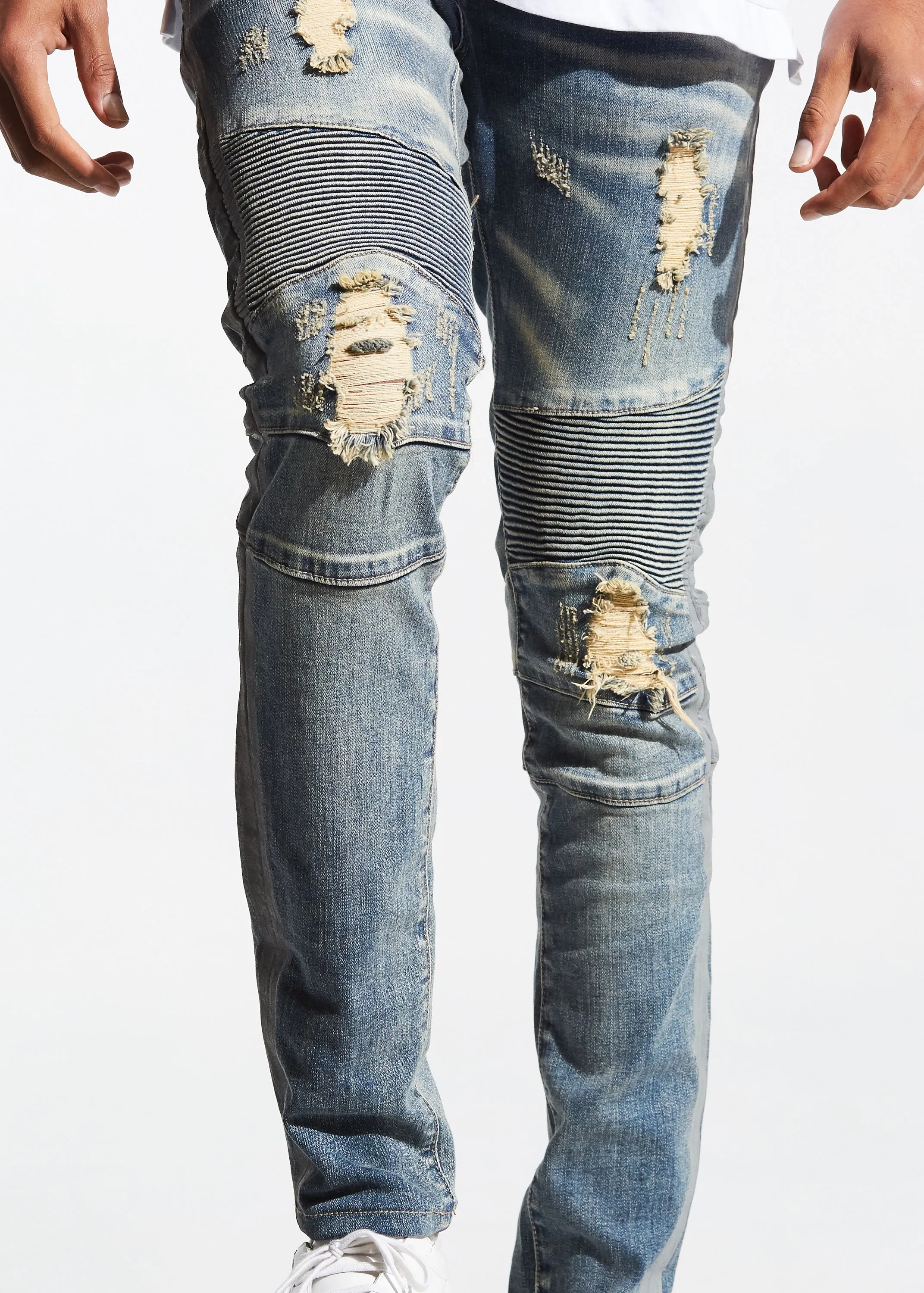 Racer Biker Denim (Vintage Sand)