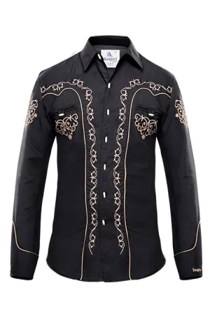 Ranger's Usa Men's Black Charra Vaquera Tarugos Shirt