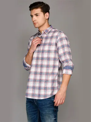 Red & Blue Checkered Short Kurta