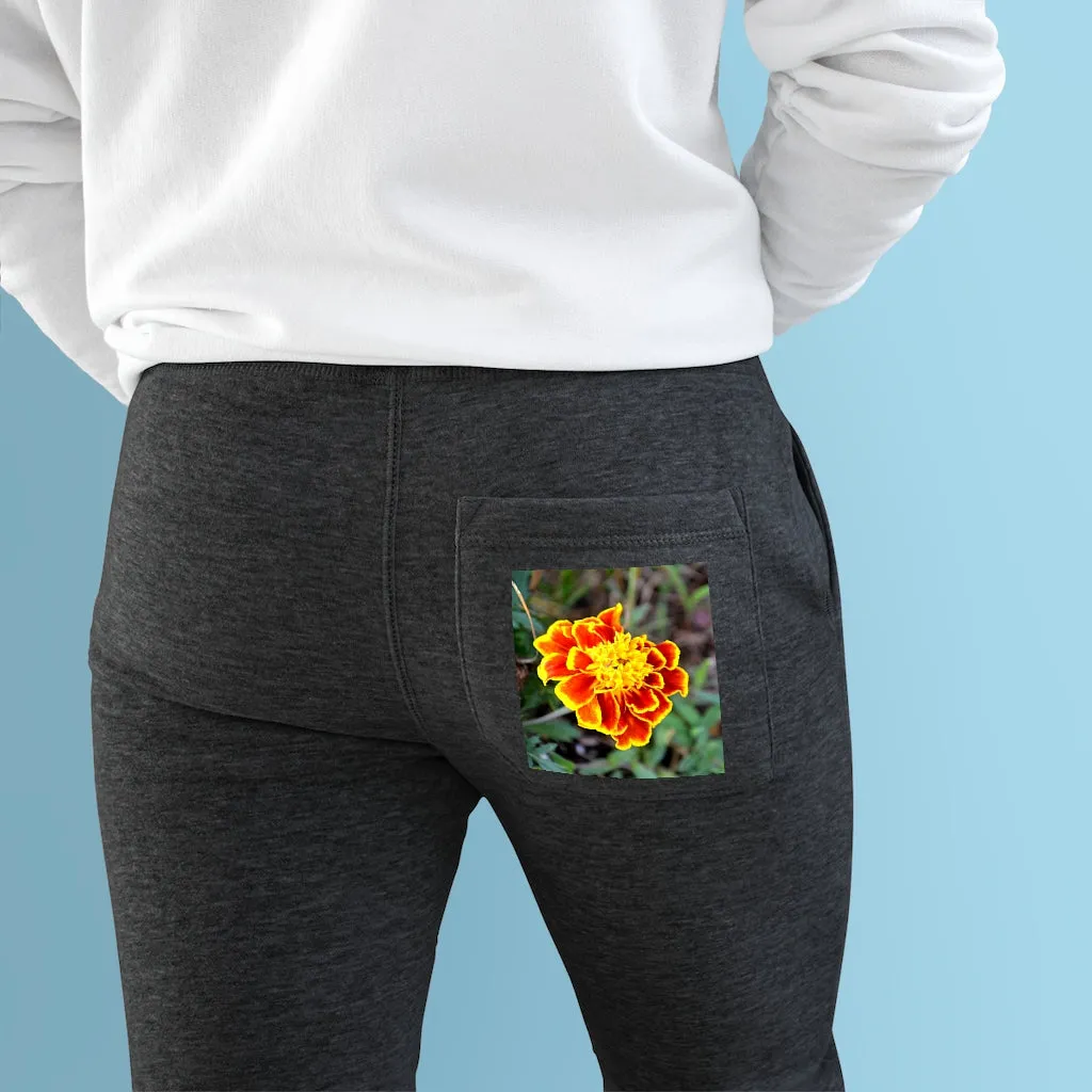 Red and Yellow Flower Premium Fleece Joggers