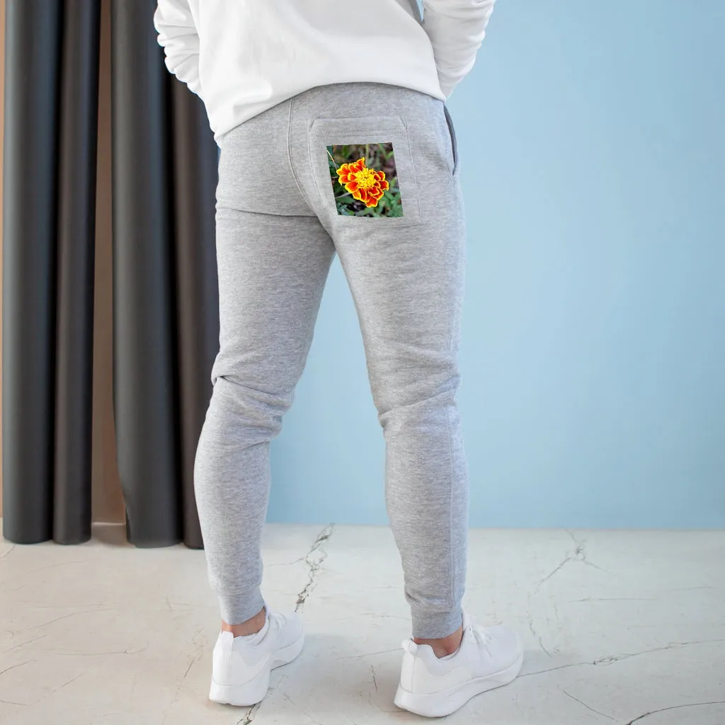 Red and Yellow Flower Premium Fleece Joggers