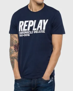 REPLAY M37252660 NAVY CREW T-SHIRT