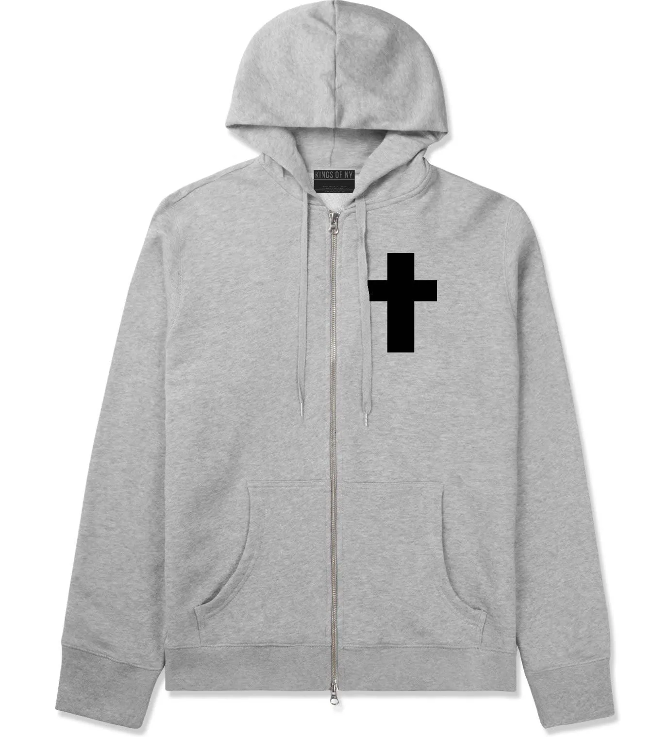 Small Cross Zip Up Hoodie Hoody