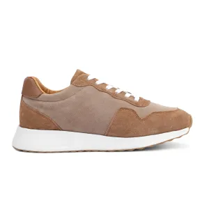 SUEDE X LEATHER EVA SOLE SNEAKERS - BEIGE