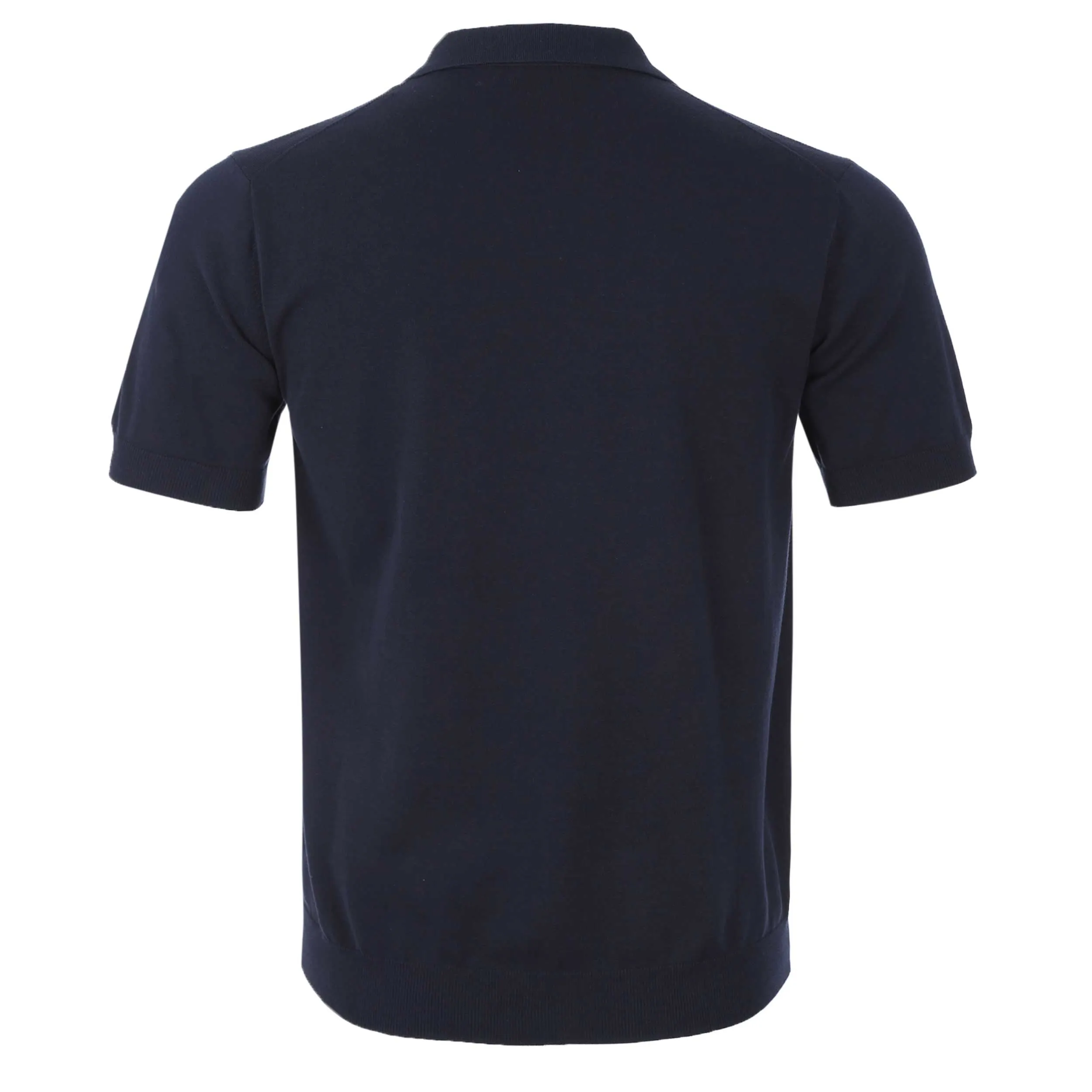 Thomas Maine Open Neck Knit Polo in Navy