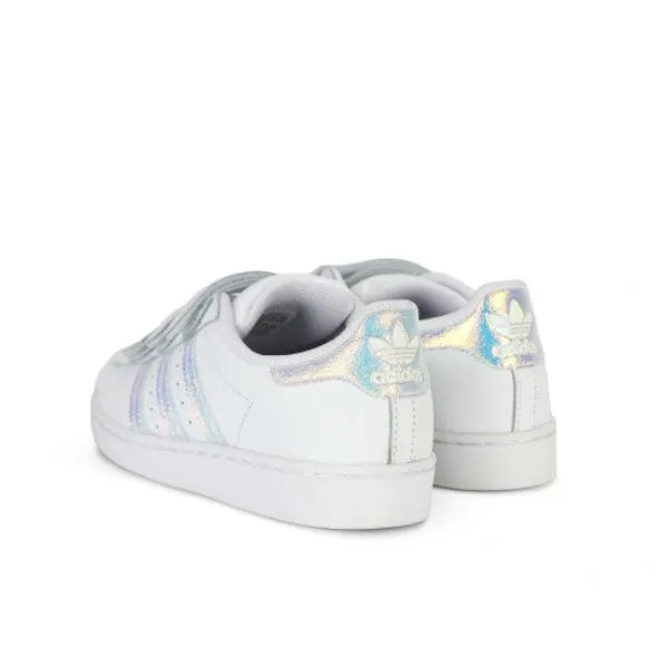 UNISEX WHITE IRIDESCENT STRIPES VELCRO SNEAKERS