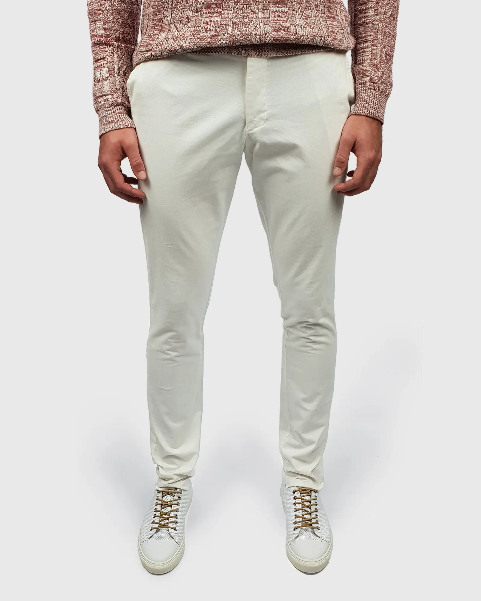 VINCENT & FRANKS S197558GD WHITE STRETCH CHINOS