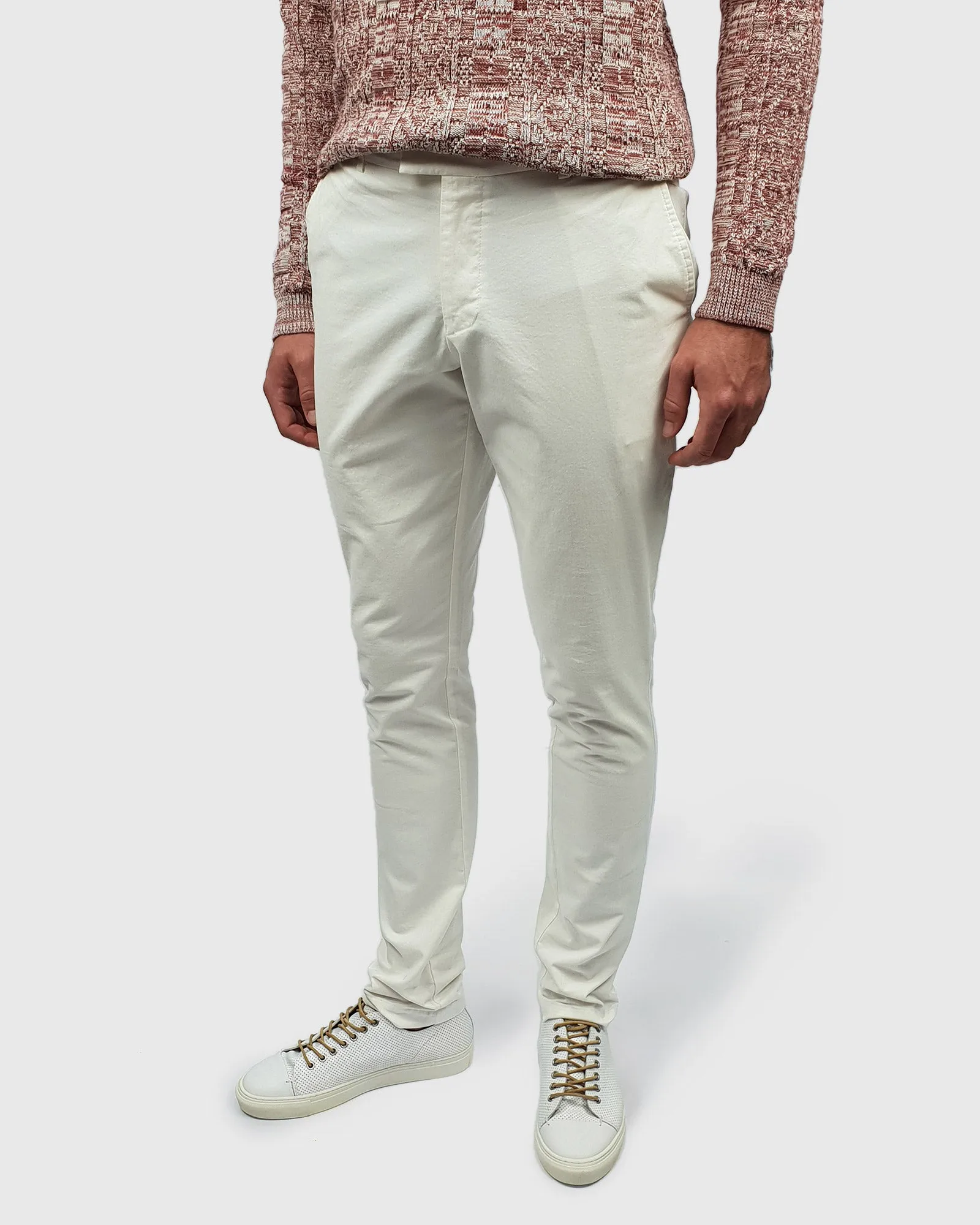 VINCENT & FRANKS S197558GD WHITE STRETCH CHINOS