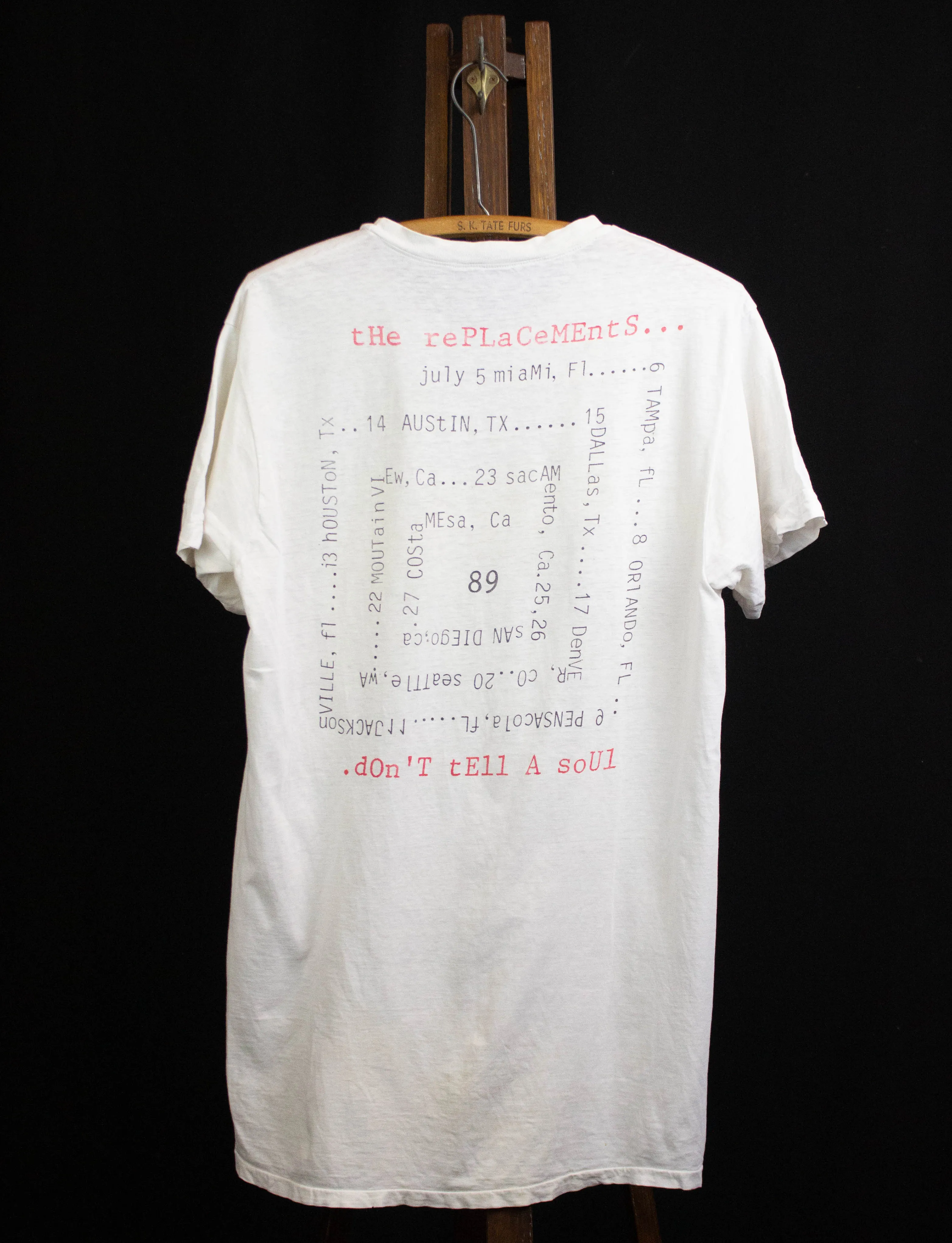 Vintage 1989 The Replacements Don't Tell a Soul Concert T Shirt White Large