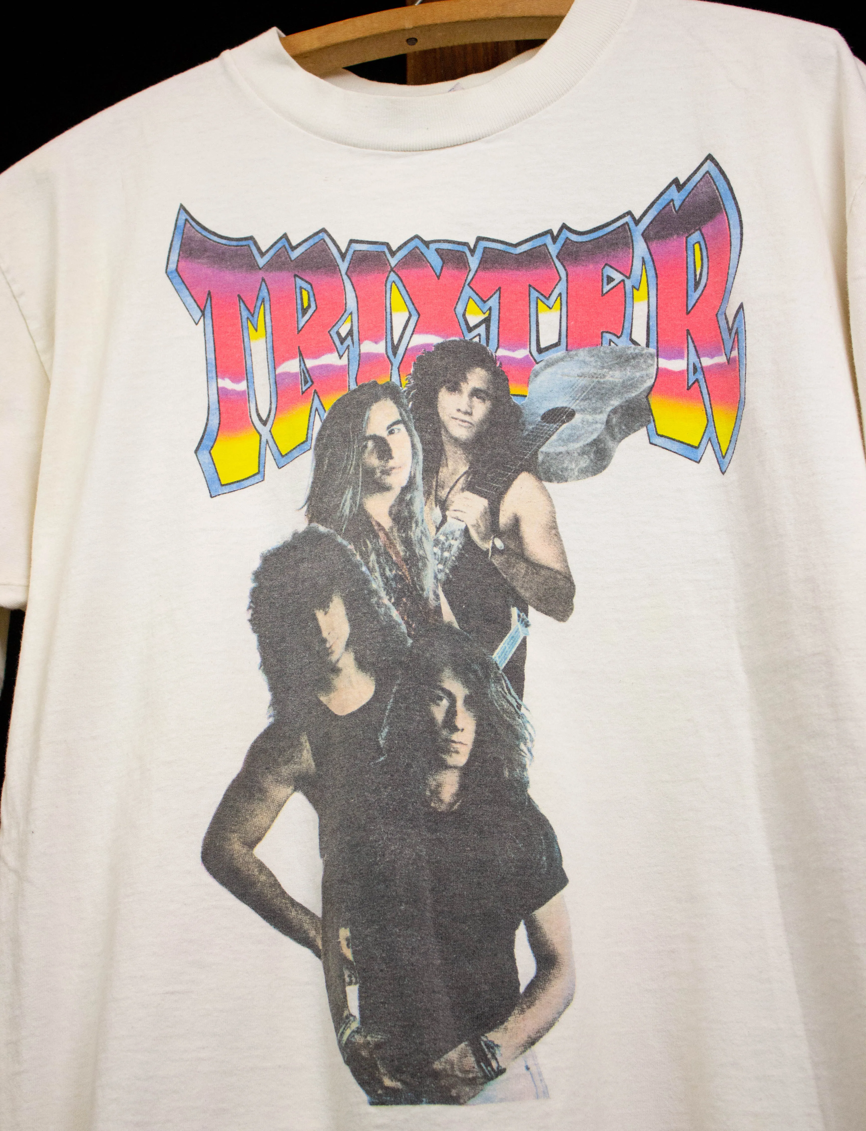 Vintage 1991 Trixter World Tour Concert T White Large