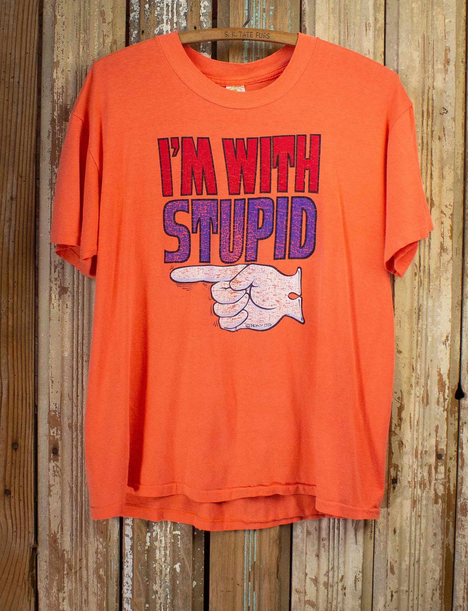 Vintage I'm With Stupid Graphic T-Shirt 1975 L