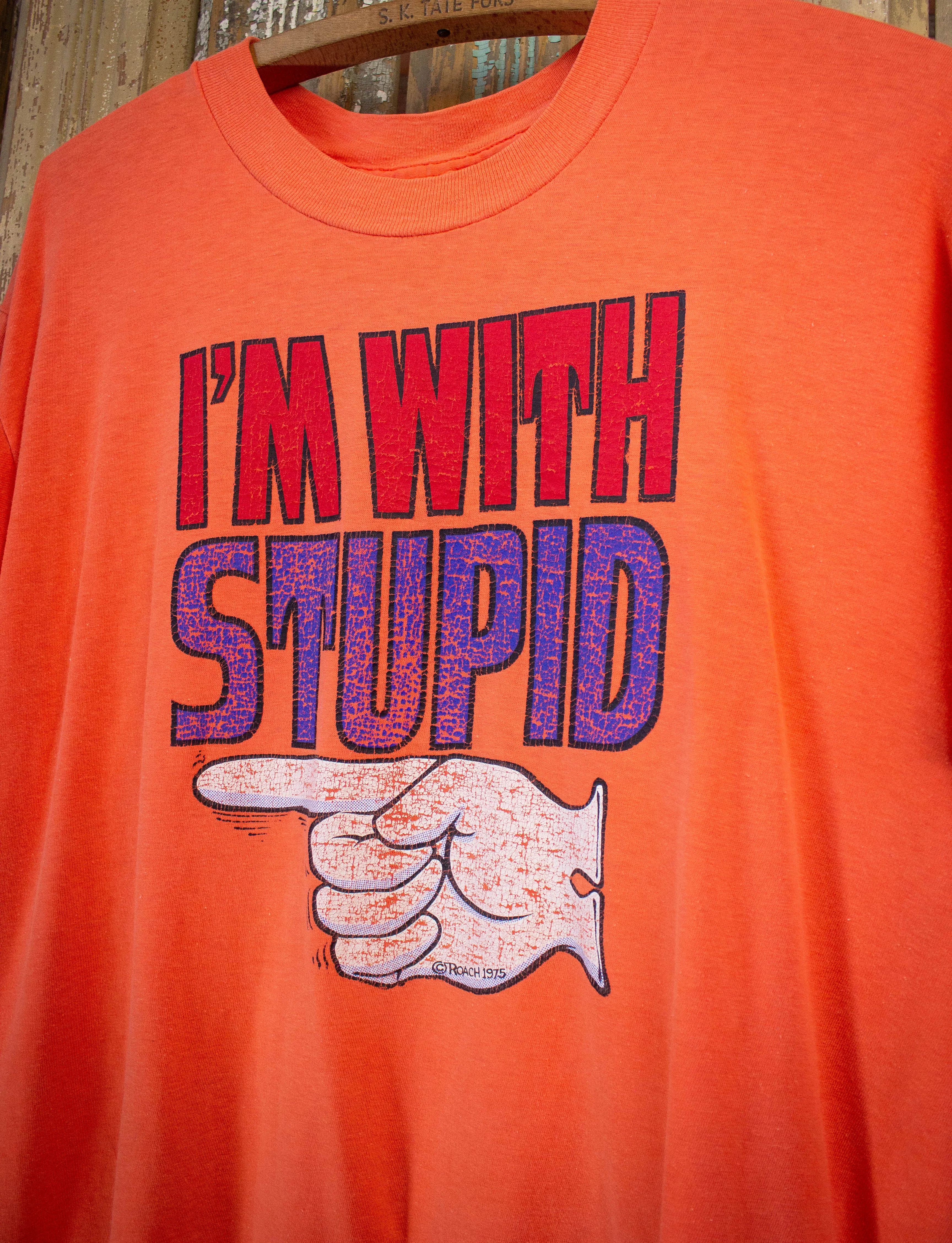 Vintage I'm With Stupid Graphic T-Shirt 1975 L