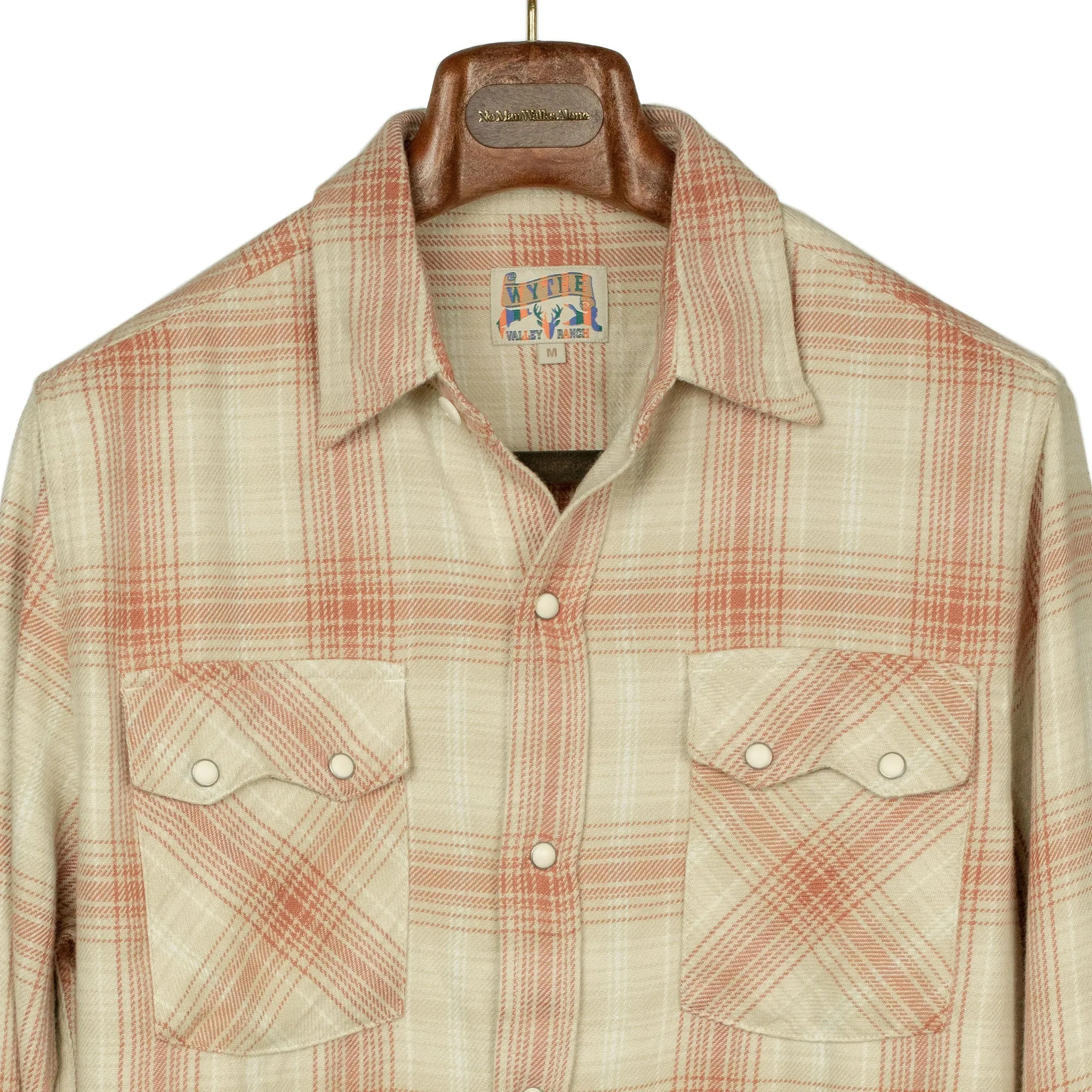 Washed flannel pearlsnap in "Idaho Autumn" rodeo plaid cotton