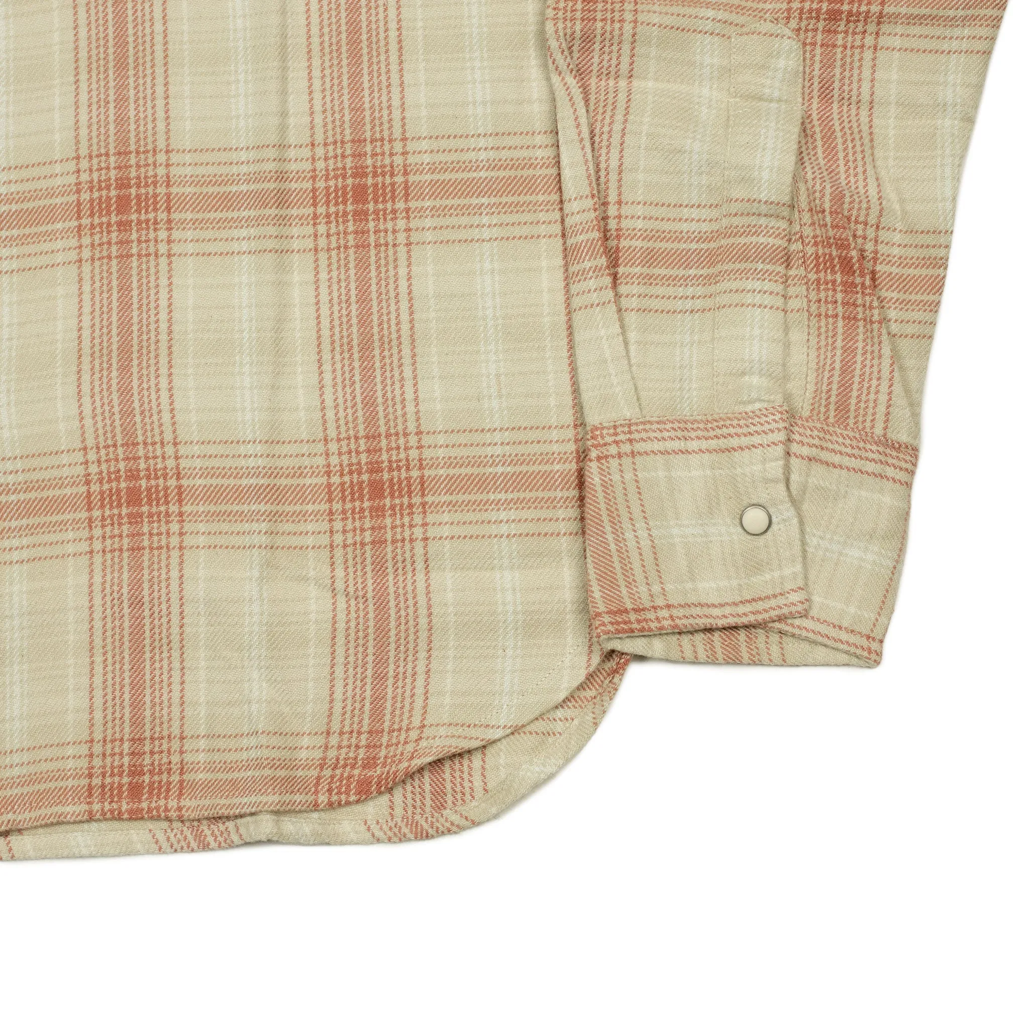 Washed flannel pearlsnap in "Idaho Autumn" rodeo plaid cotton