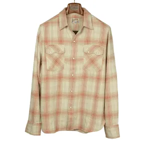 Washed flannel pearlsnap in "Idaho Autumn" rodeo plaid cotton