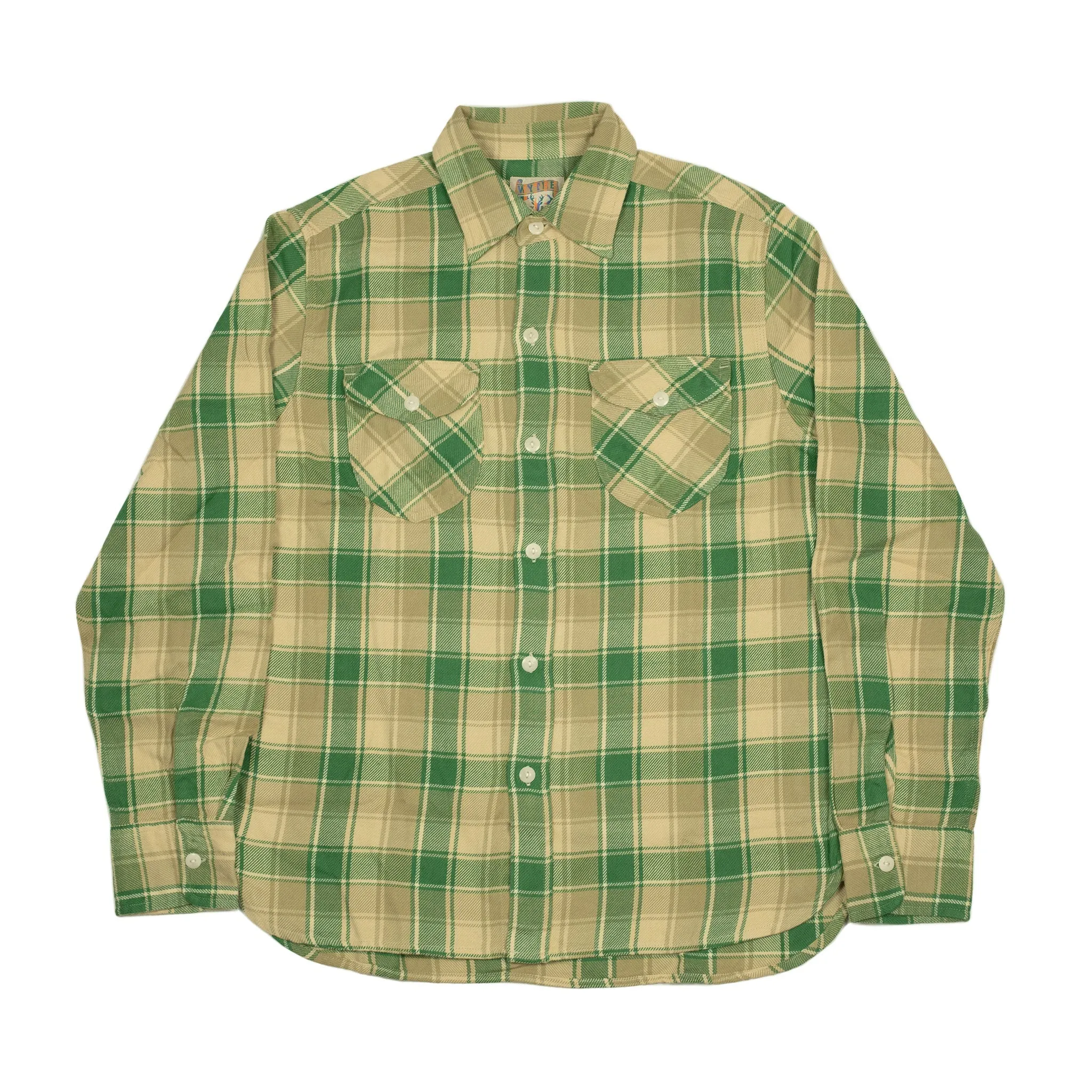 Washed flannel workshirt in "San Luis Valley" hearth plaid cotton