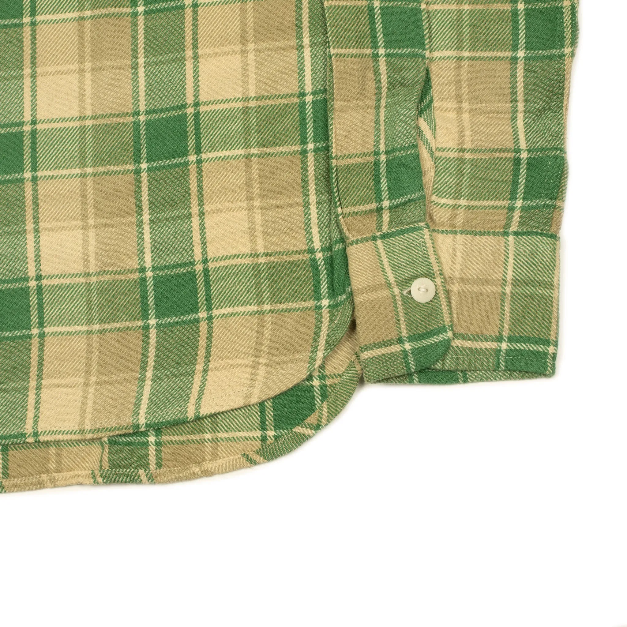 Washed flannel workshirt in "San Luis Valley" hearth plaid cotton