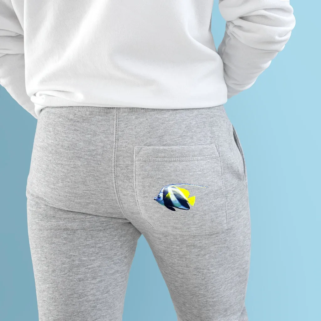 White and Striped Fish Premium Fleece Joggers