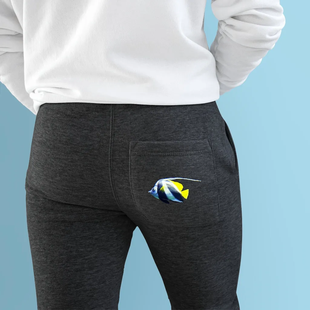 White and Striped Fish Premium Fleece Joggers