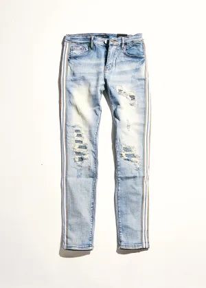 Willups Stripe Denim (Blue/Tan)