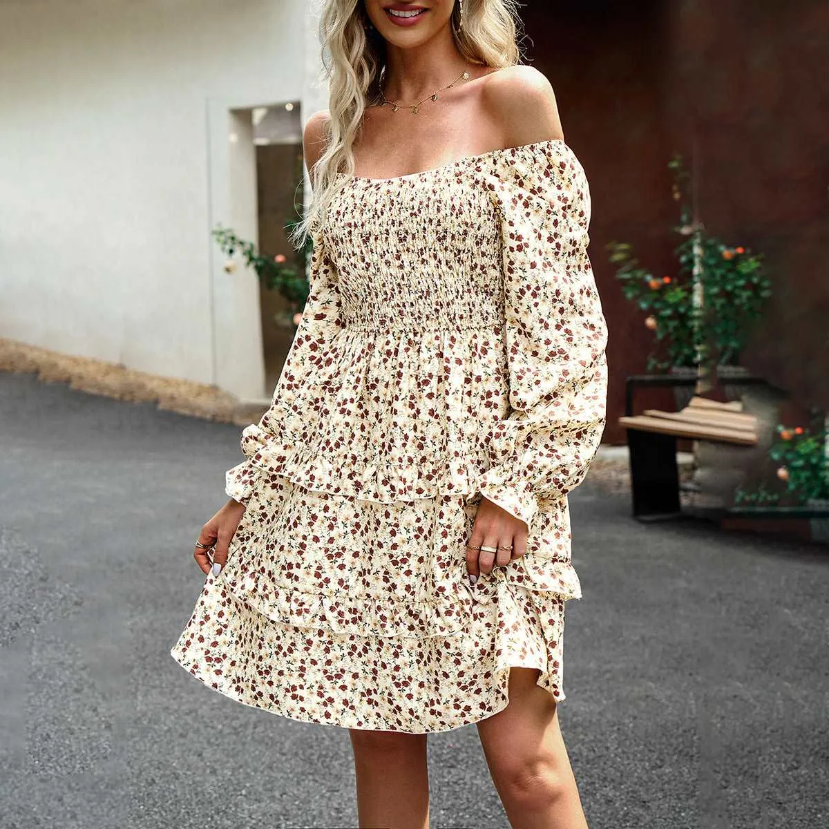 Women's Casual Floral Print Short Dress