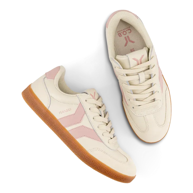 WOMEN'S C.O.B by CULTURE OF BRAVE FEARLESS SNEAKER | BEIGE / PINK WINGS