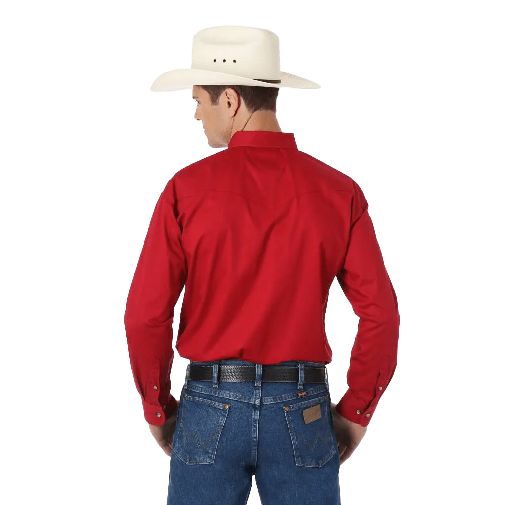 Wrangler Men's Red R Twill Long Sleeve Shirt