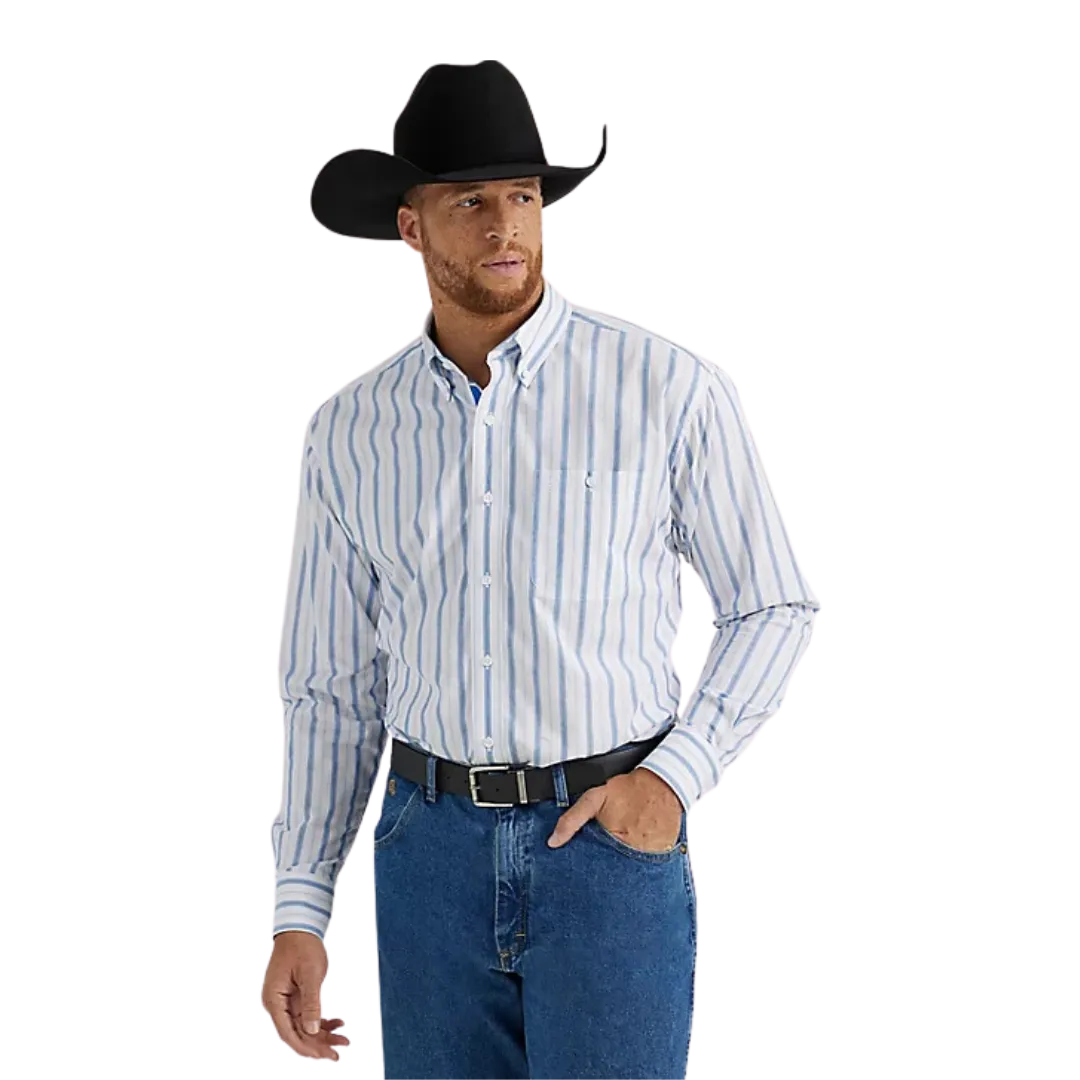 Wrangler Men's Snap Plaid White Shirt