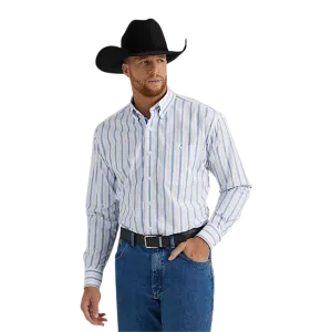 Wrangler Men's Snap Plaid White Shirt