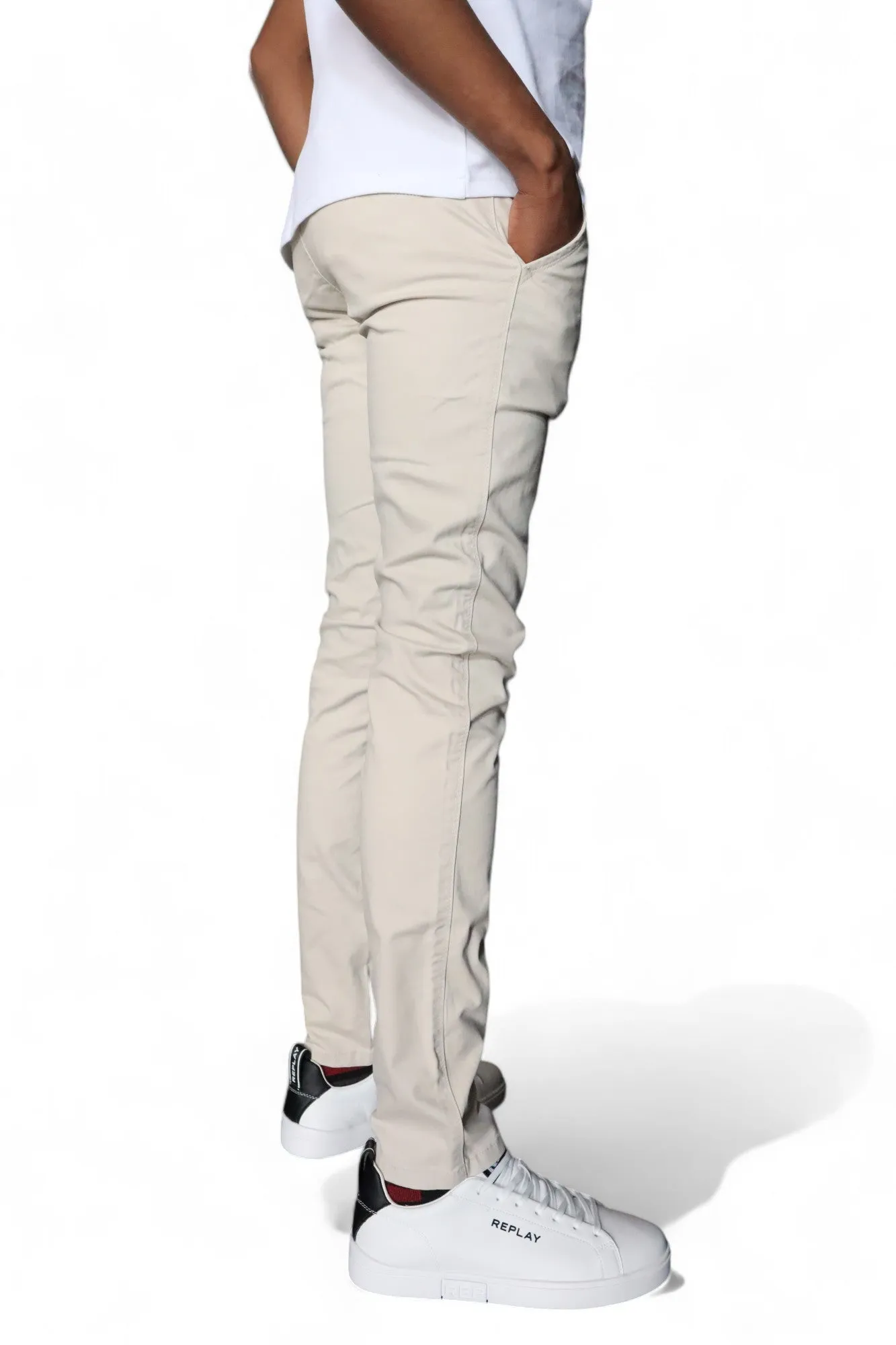 Zerga Mens Beige Chinos